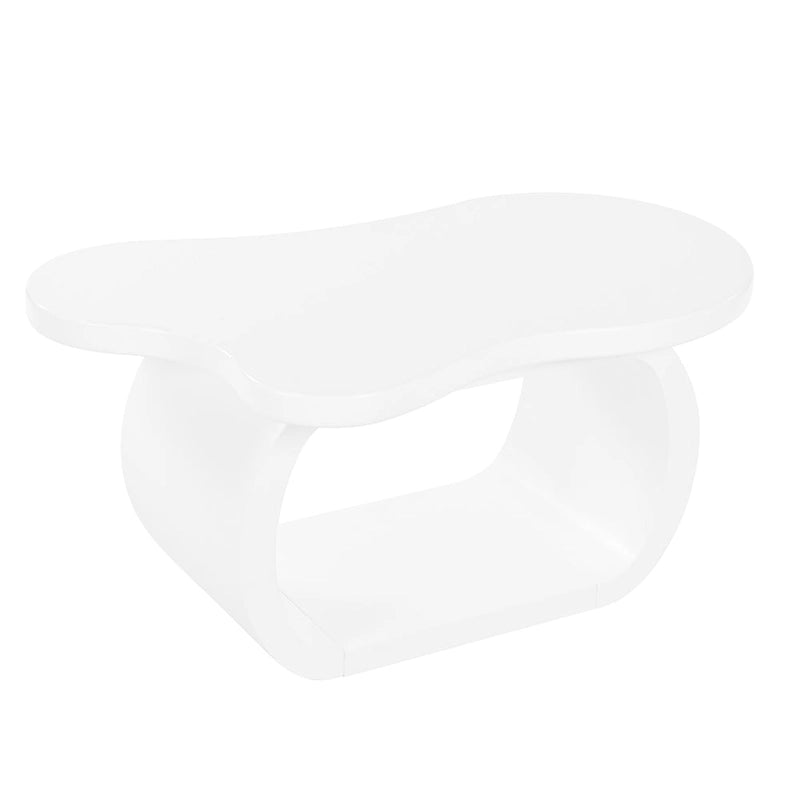 Cloud-Shaped Irregular Coffee Table with 1.5-Inch Thick Top & Curved Legs