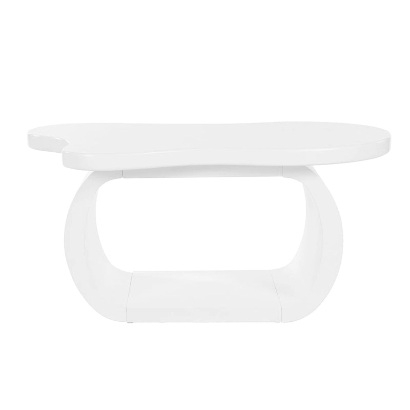 Cloud-Shaped Irregular Coffee Table with 1.5-Inch Thick Top & Curved Legs
