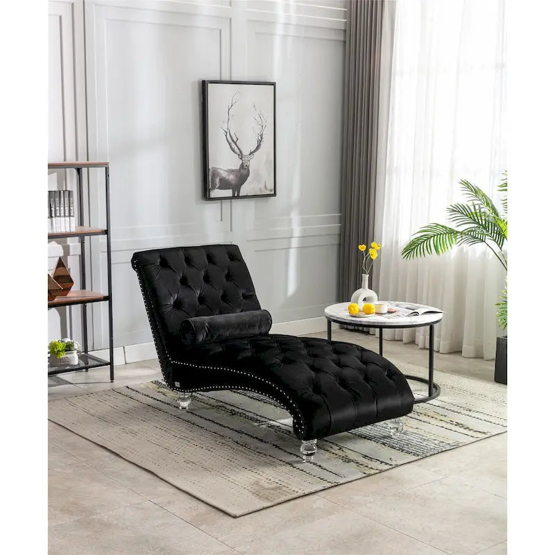 Canapé d'appoint incurvé en forme de tonneau, revêtement en velours et pieds en acrylique