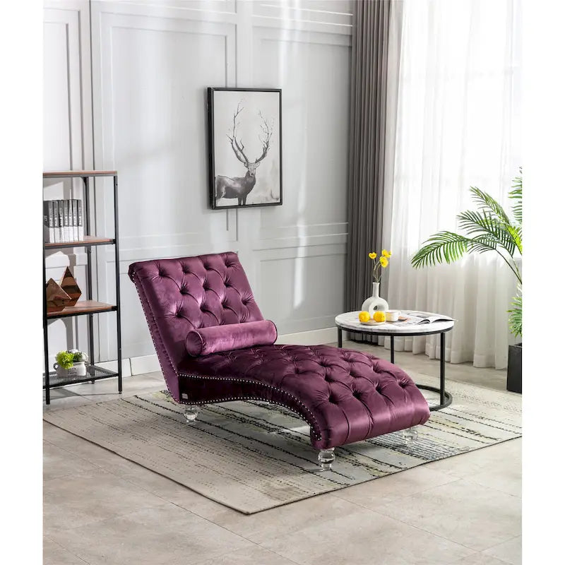 Canapé d'appoint incurvé en forme de tonneau, revêtement en velours et pieds en acrylique