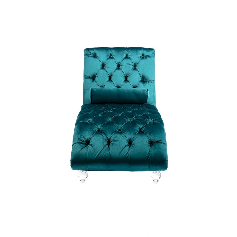 Canapé d'appoint incurvé en forme de tonneau, revêtement en velours et pieds en acrylique