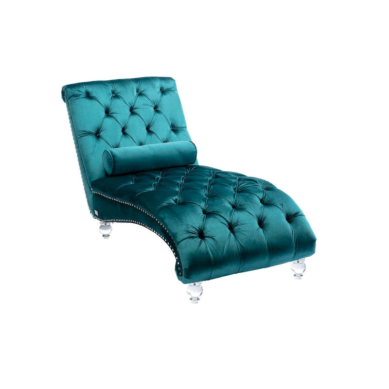 Canapé d'appoint incurvé en forme de tonneau, revêtement en velours et pieds en acrylique