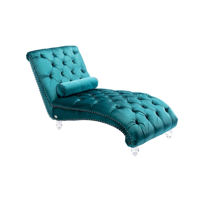 Canapé d'appoint incurvé en forme de tonneau, revêtement en velours et pieds en acrylique