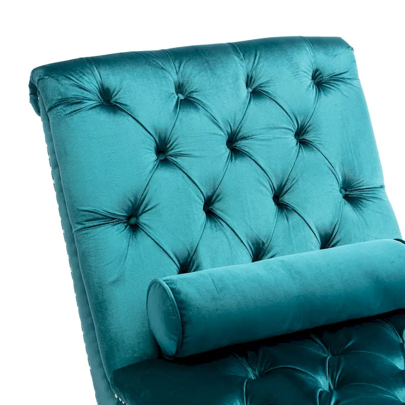 Canapé d'appoint incurvé en forme de tonneau, revêtement en velours et pieds en acrylique
