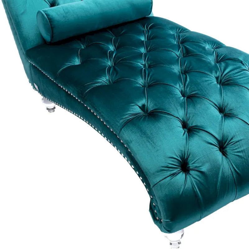 Canapé d'appoint incurvé en forme de tonneau, revêtement en velours et pieds en acrylique