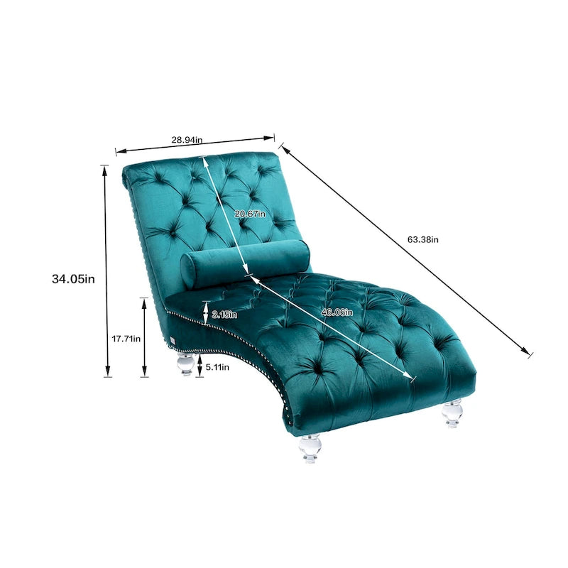 Canapé d'appoint incurvé en forme de tonneau, revêtement en velours et pieds en acrylique