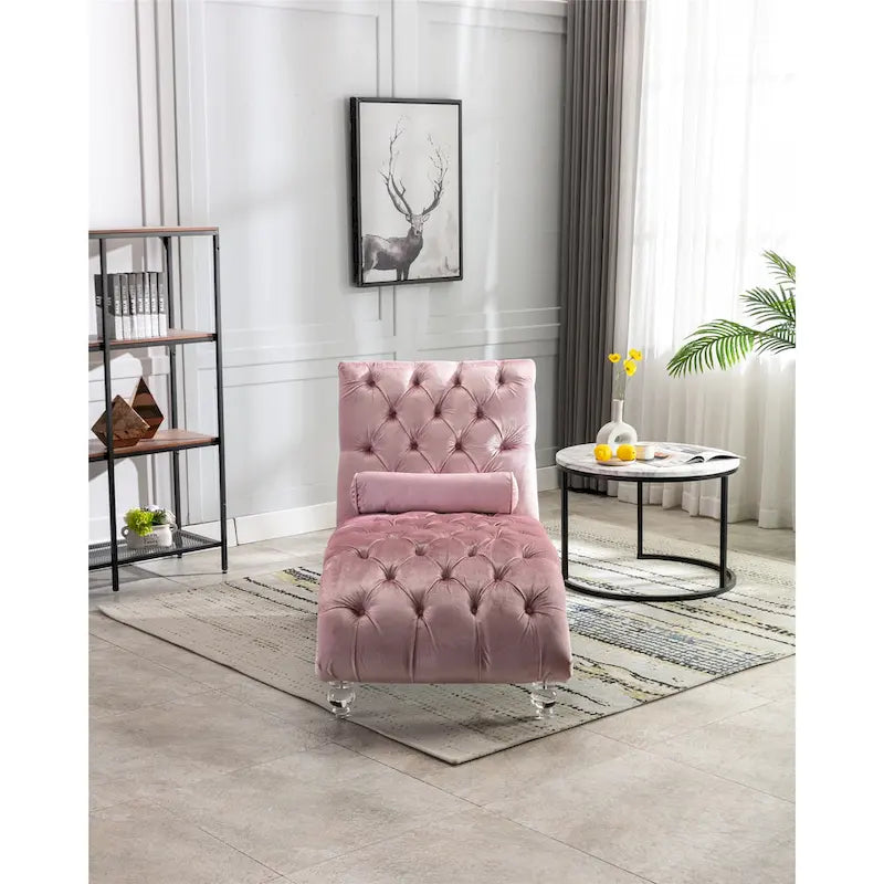 Canapé d'appoint incurvé en forme de tonneau, revêtement en velours et pieds en acrylique