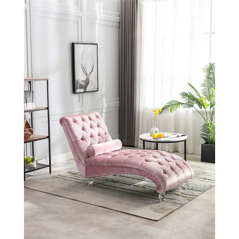 Canapé d'appoint incurvé en forme de tonneau, revêtement en velours et pieds en acrylique