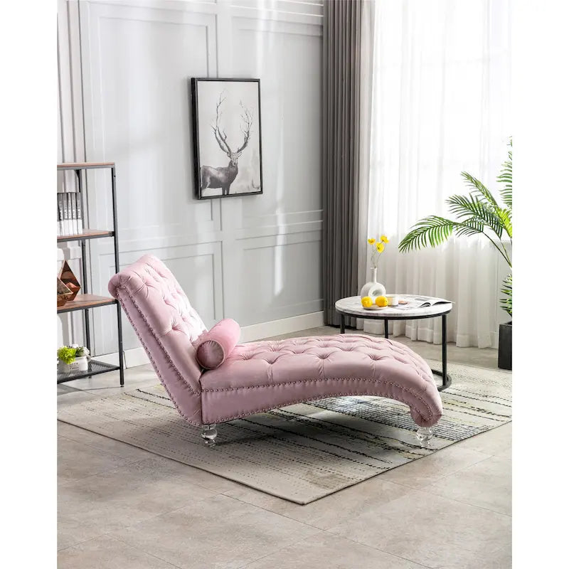 Canapé d'appoint incurvé en forme de tonneau, revêtement en velours et pieds en acrylique