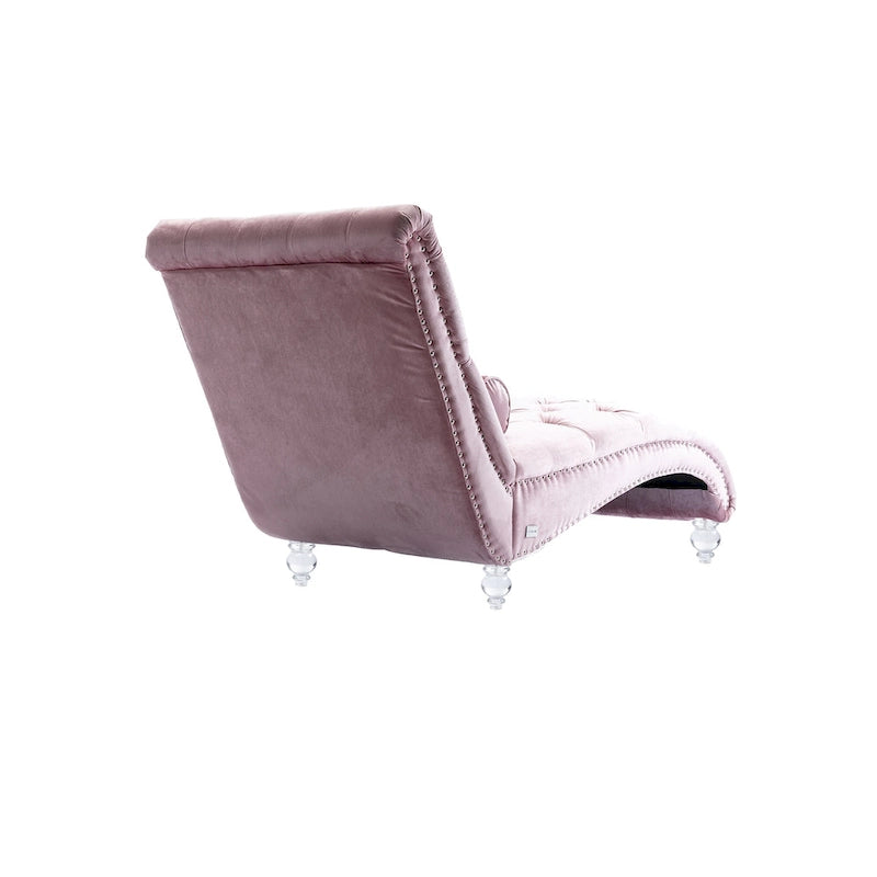 Canapé d'appoint incurvé en forme de tonneau, revêtement en velours et pieds en acrylique
