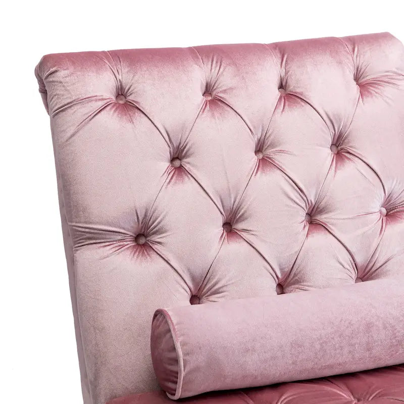 Canapé d'appoint incurvé en forme de tonneau, revêtement en velours et pieds en acrylique