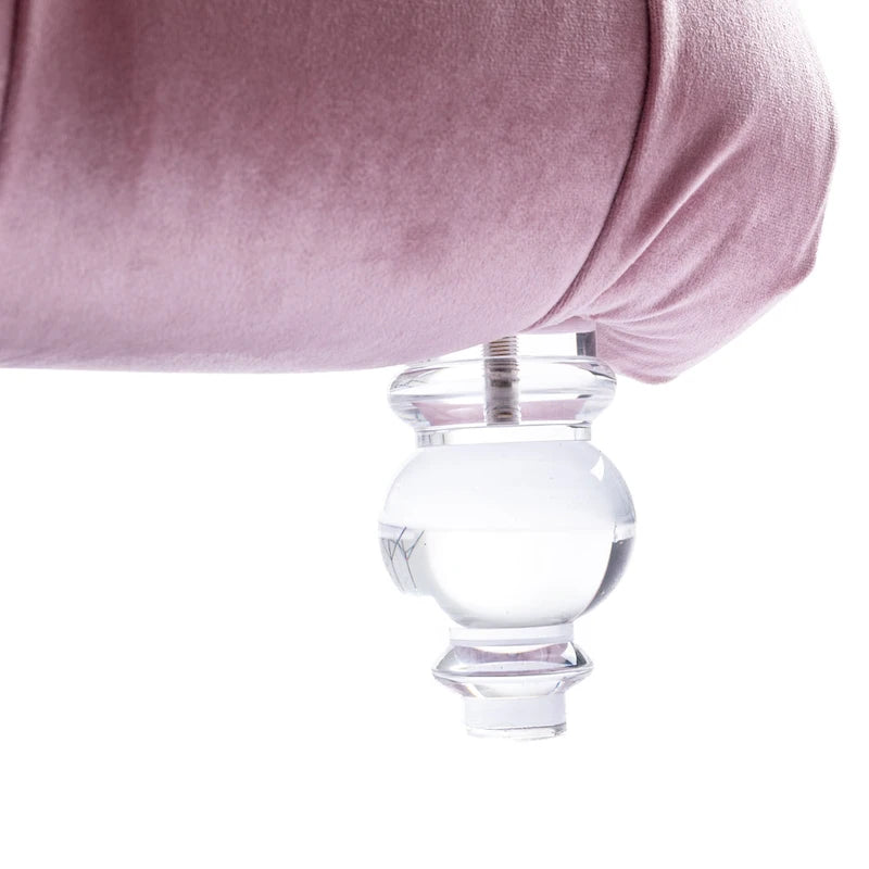 Canapé d'appoint incurvé en forme de tonneau, revêtement en velours et pieds en acrylique