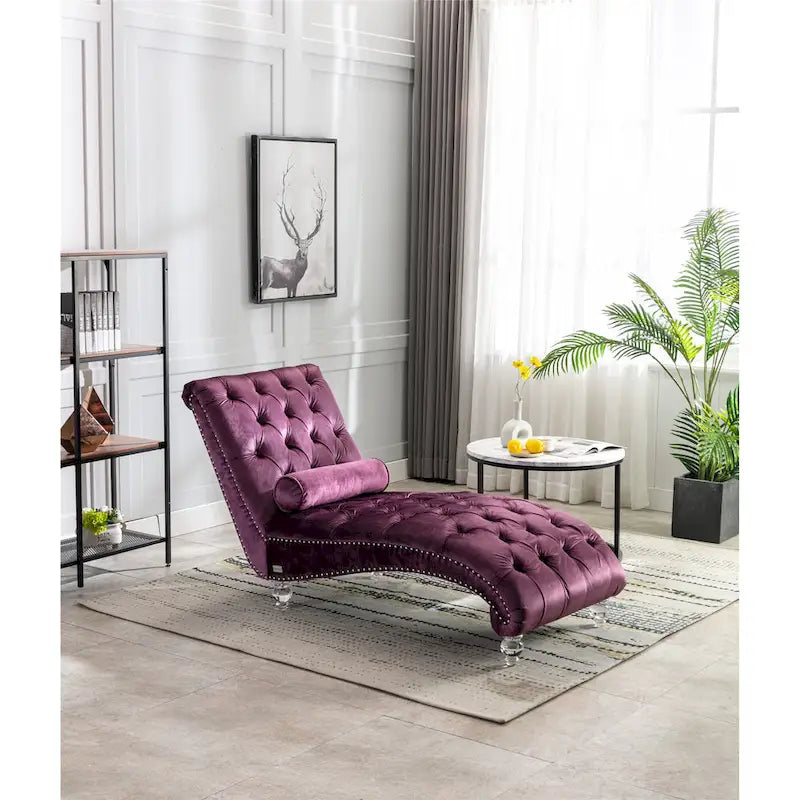 Canapé d'appoint incurvé en forme de tonneau, revêtement en velours et pieds en acrylique