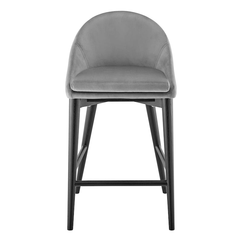 Sgabello da bancone con seduta imbottita e gambe nere opache