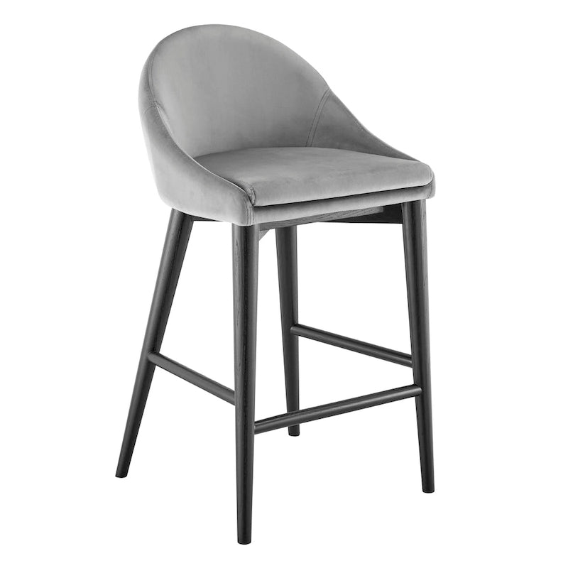 Sgabello da bancone con seduta imbottita e gambe nere opache