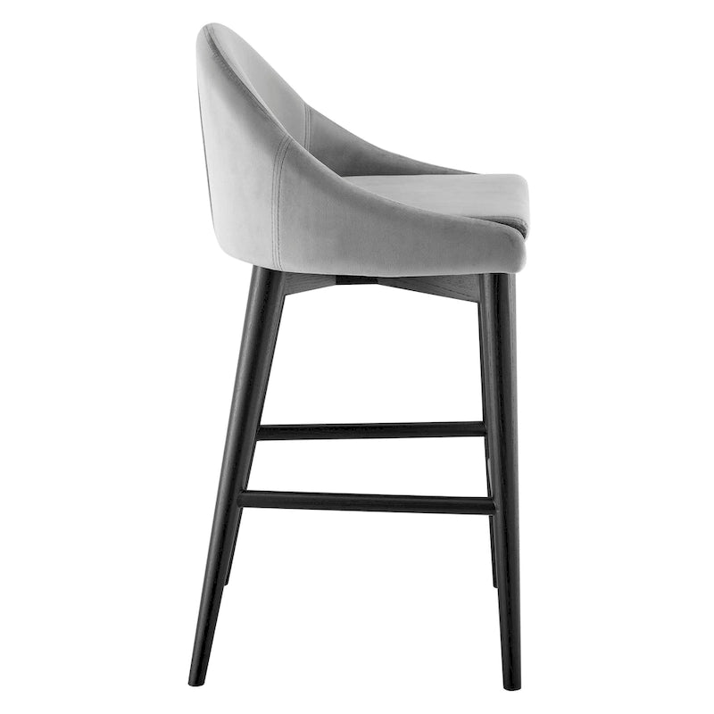 Sgabello da bancone con seduta imbottita e gambe nere opache