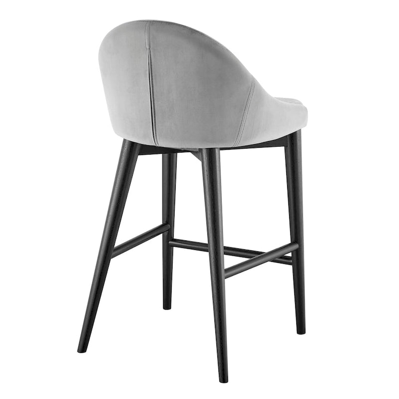 Sgabello da bancone con seduta imbottita e gambe nere opache