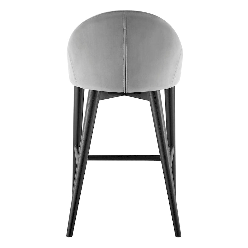 Sgabello da bancone con seduta imbottita e gambe nere opache