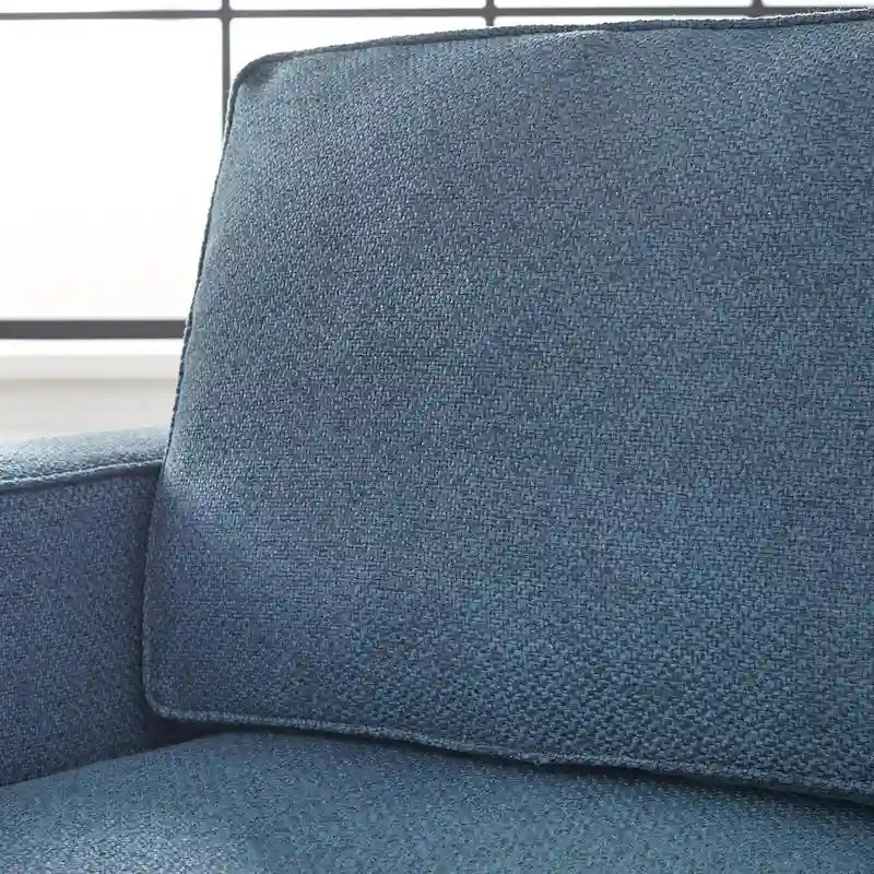 Upholstered Storage Chaise Lounge with Single Arm & Walnut Legs