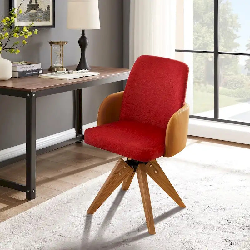 Moderner Drehstuhl im Mid-Century-Stil mit mehrteiliger Polsterung