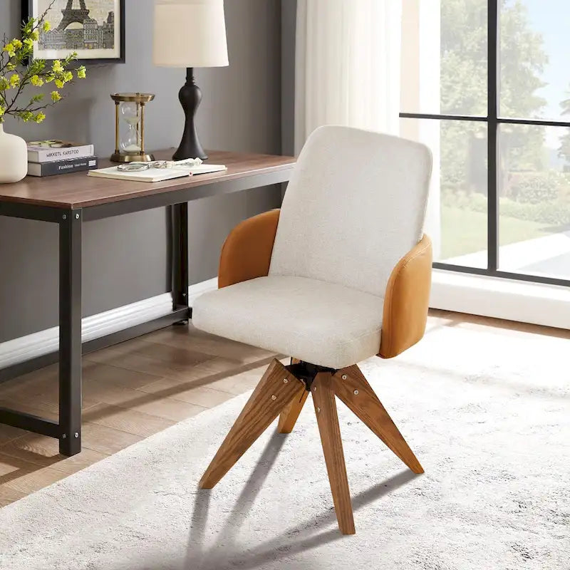 Moderner Drehstuhl im Mid-Century-Stil mit mehrteiliger Polsterung