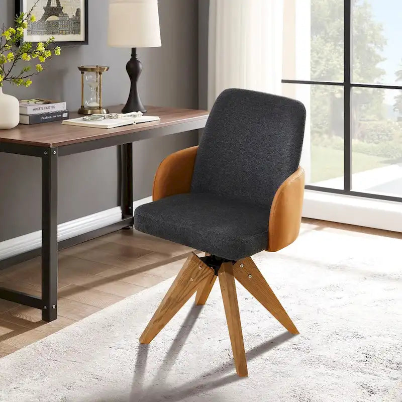 Moderner Drehstuhl im Mid-Century-Stil mit mehrteiliger Polsterung