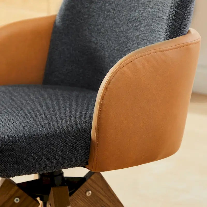 Moderner Drehstuhl im Mid-Century-Stil mit mehrteiliger Polsterung