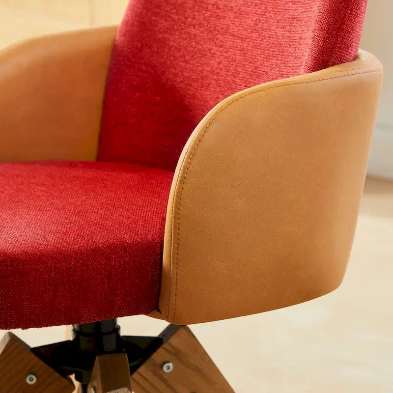 Moderner Drehstuhl im Mid-Century-Stil mit mehrteiliger Polsterung