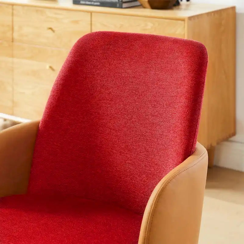 Moderner Drehstuhl im Mid-Century-Stil mit mehrteiliger Polsterung