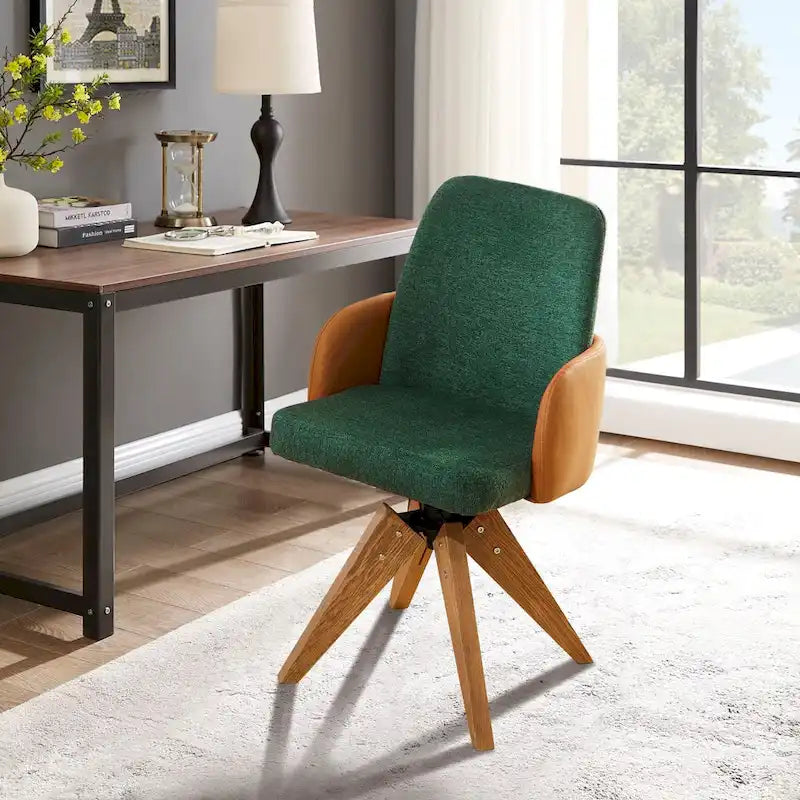 Moderner Drehstuhl im Mid-Century-Stil mit mehrteiliger Polsterung