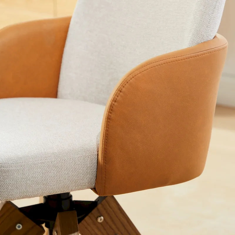 Moderner Drehstuhl im Mid-Century-Stil mit mehrteiliger Polsterung