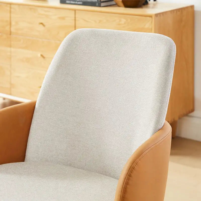 Moderner Drehstuhl im Mid-Century-Stil mit mehrteiliger Polsterung