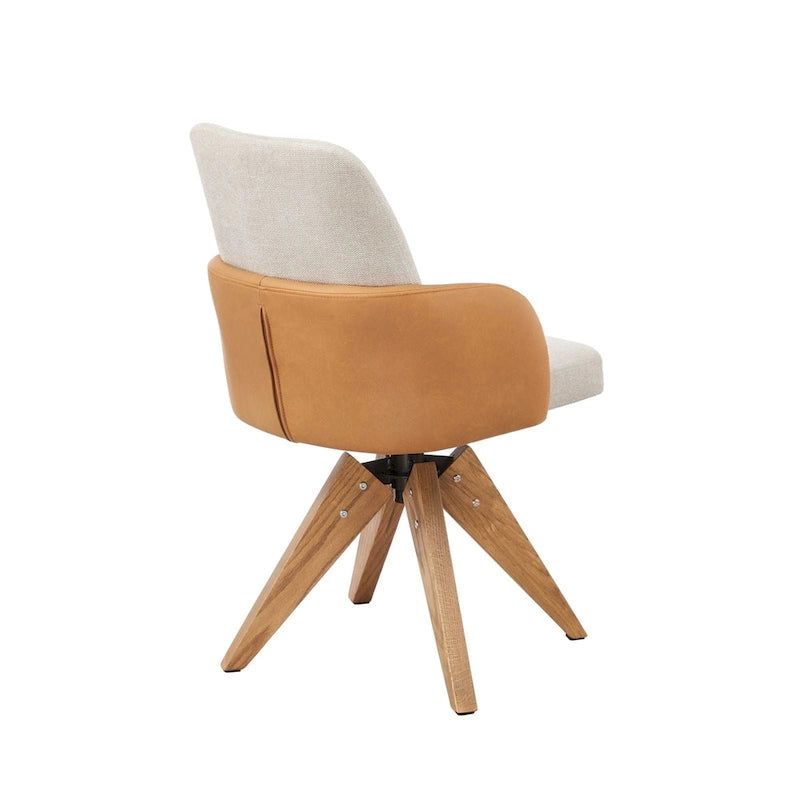 Moderner Drehstuhl im Mid-Century-Stil mit mehrteiliger Polsterung