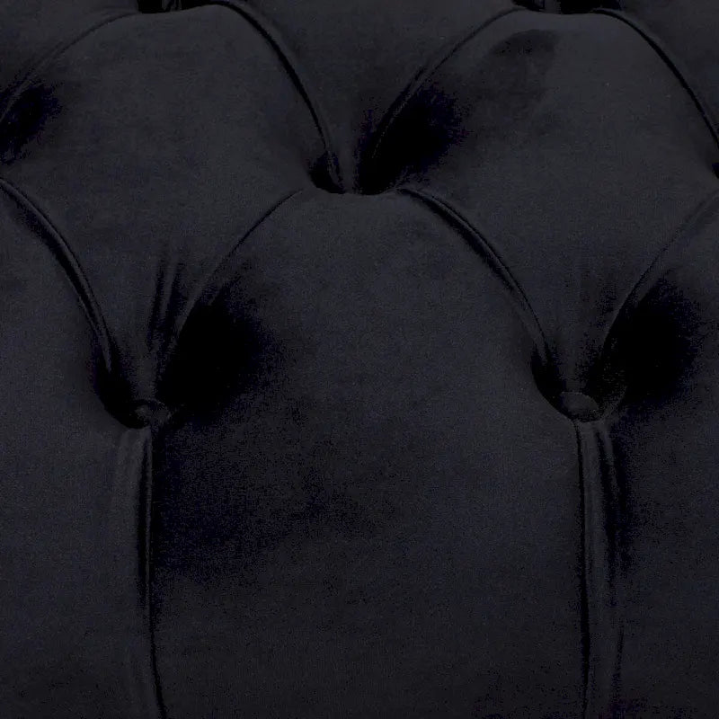 Upholstered Velvet Bench with Gold Metal Legs & Button Tufted Seat