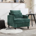 Met chenille beklede fauteuil met frame van massief hout en afneembaar kussen