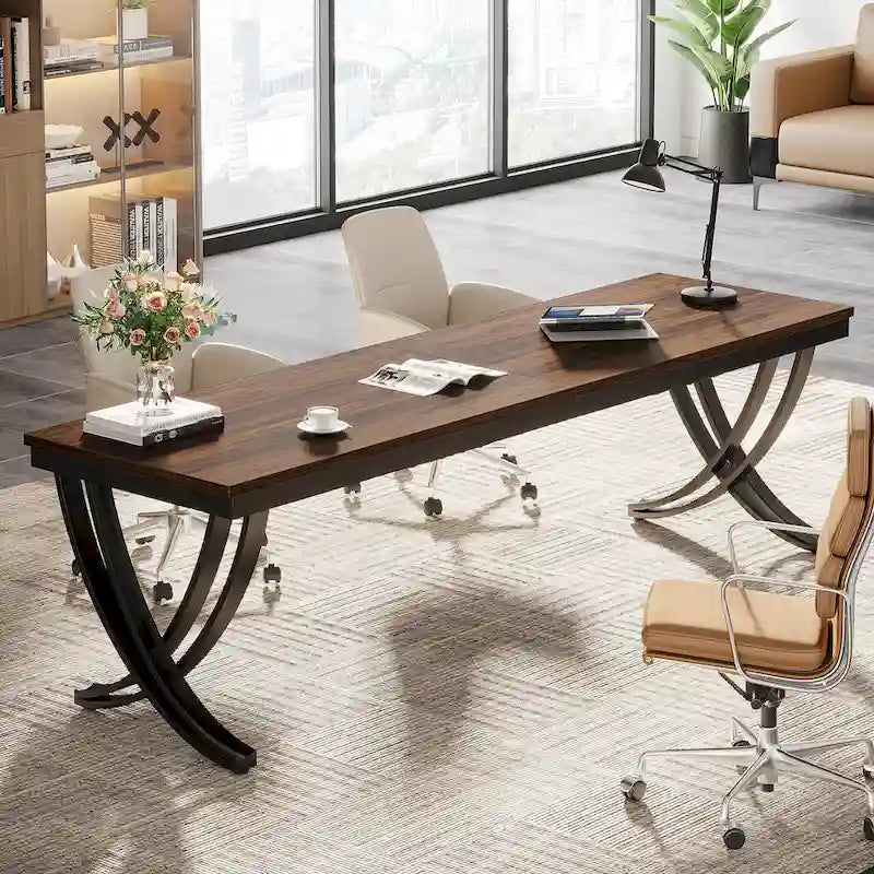 78-Inch Large Rectangular Computer Desk for Home Office & Study Room