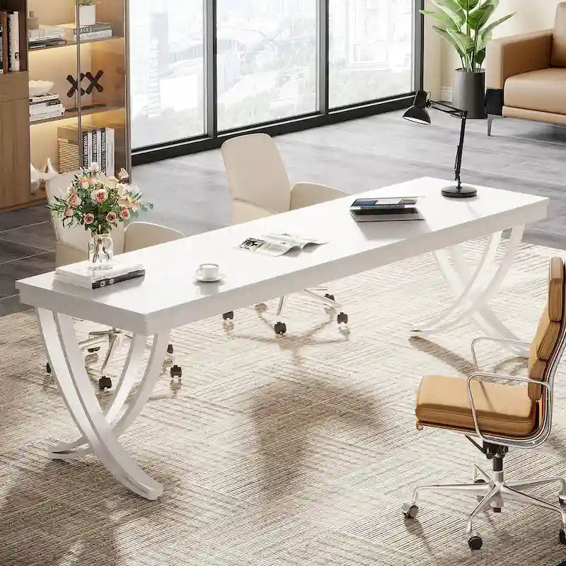 78-Inch Large Rectangular Computer Desk for Home Office & Study Room