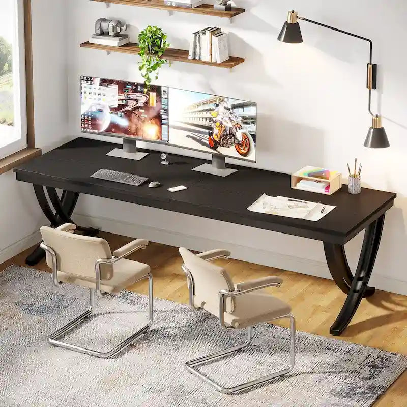 78-Inch Large Rectangular Computer Desk for Home Office & Study Room