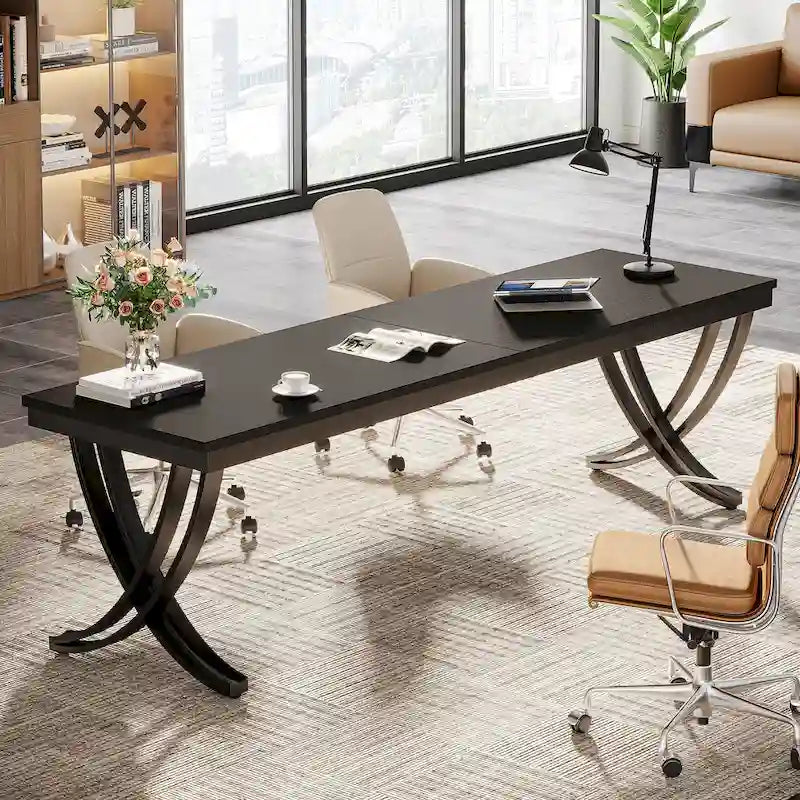 78-Inch Large Rectangular Computer Desk for Home Office & Study Room