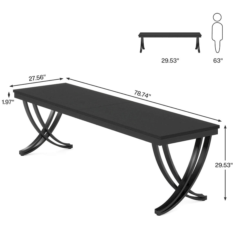 78-Inch Large Rectangular Computer Desk for Home Office & Study Room