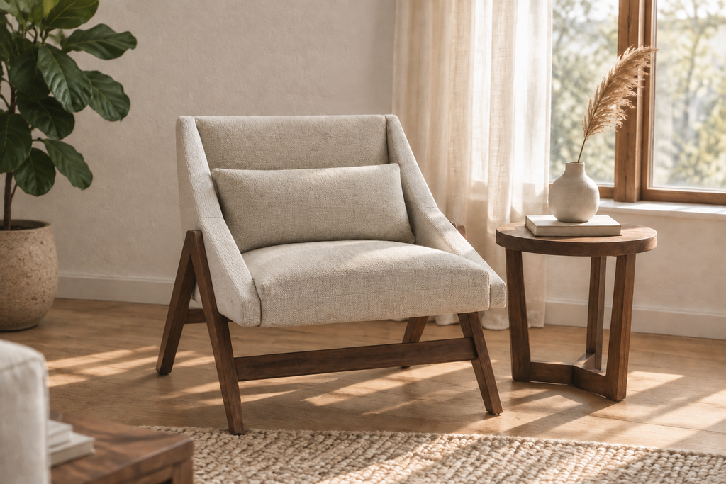 Modern Lounge Chair Interior Scene - No Blanket
