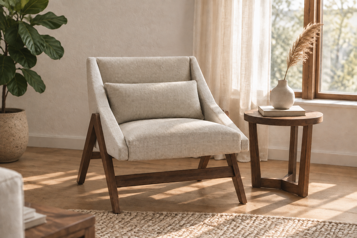 Modern Lounge Chair Interior Scene - No Blanket